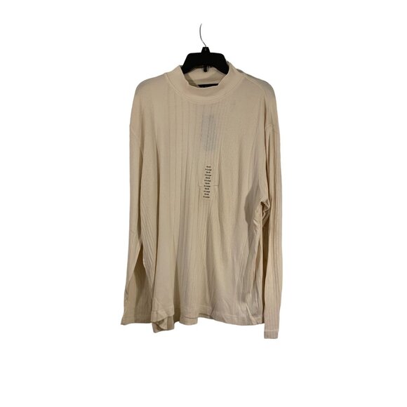J. Ferrar Mens Modern Almond Mock Neck Shirt XL Cotton & Rayon - Picture 1 of 9